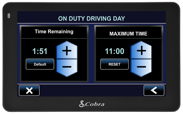 Drive Time Screen for Trucker GPS